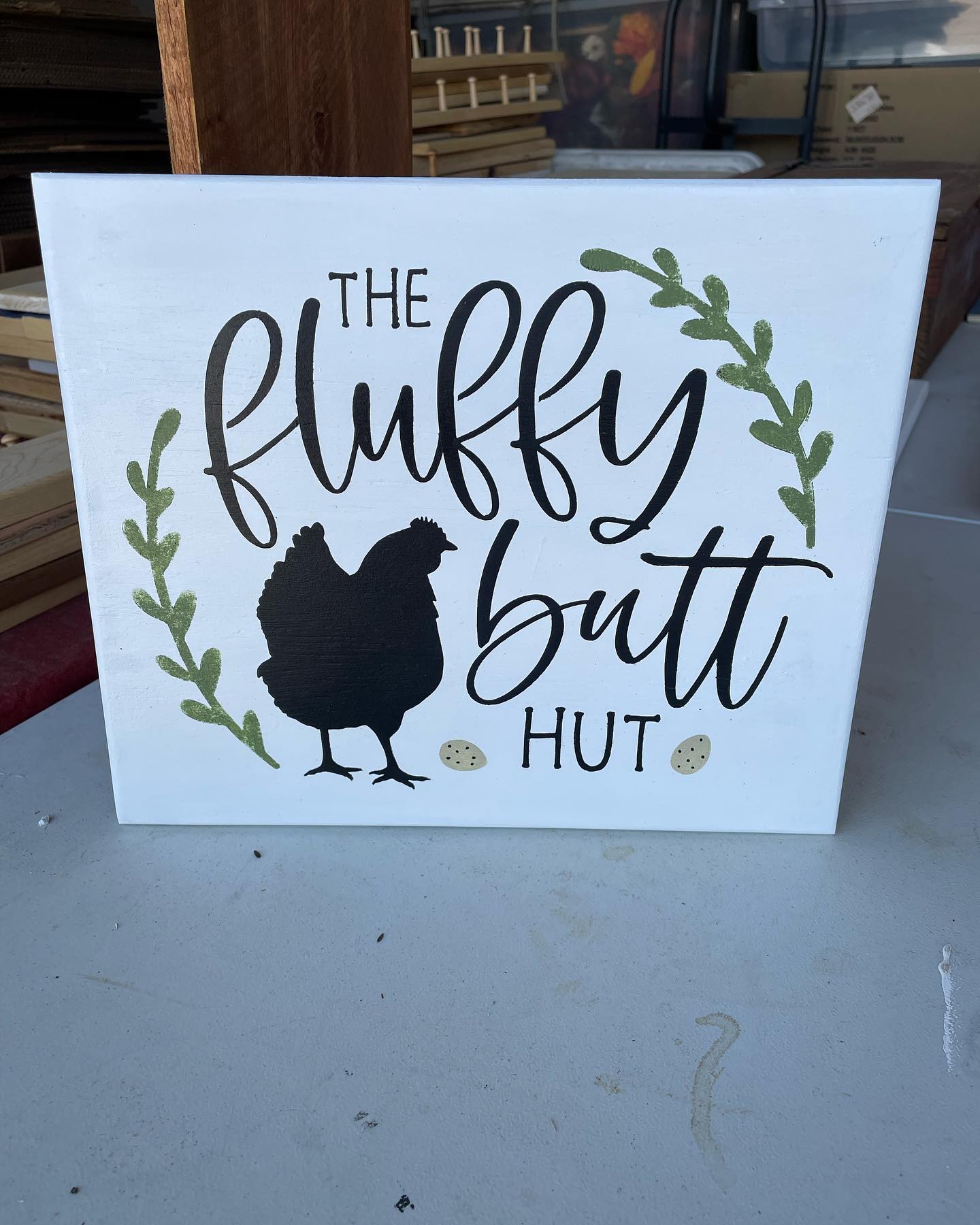 Farm Life Chicken Wood Sign