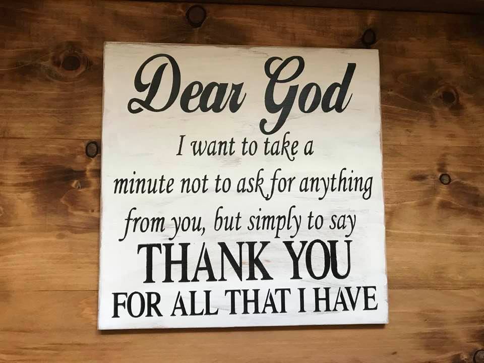 Dear God Thank you Wood Sign