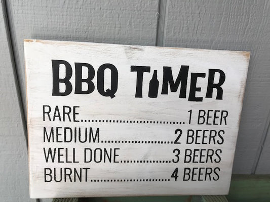 Barbecue Time Chart Patio Wood Decor Sign