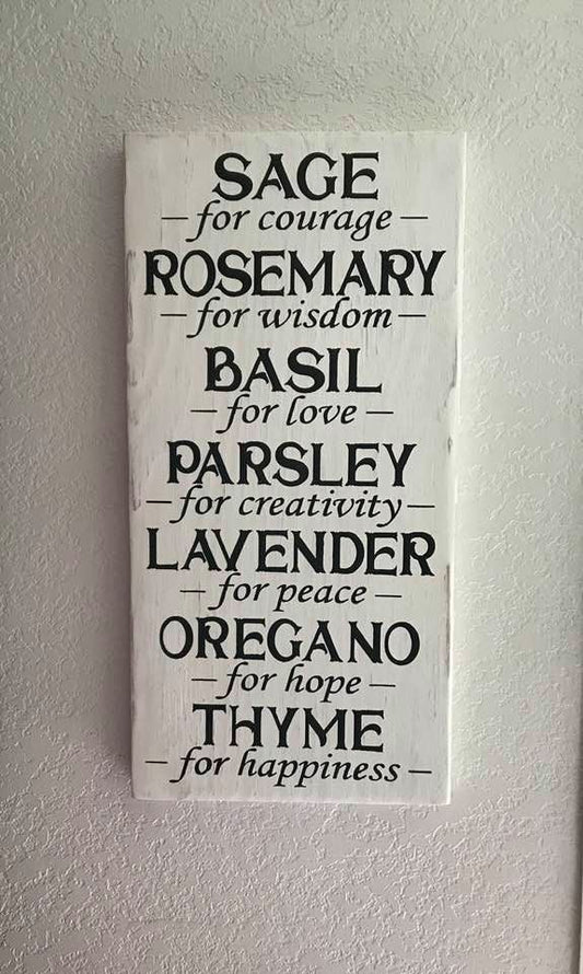 Herb Kitchen and Garden Wood Sign