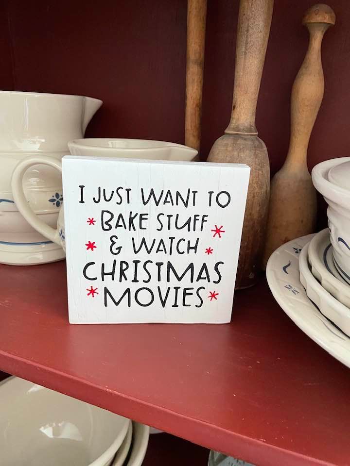 Lets Watch Christmas Movies and Bake Wood Sign