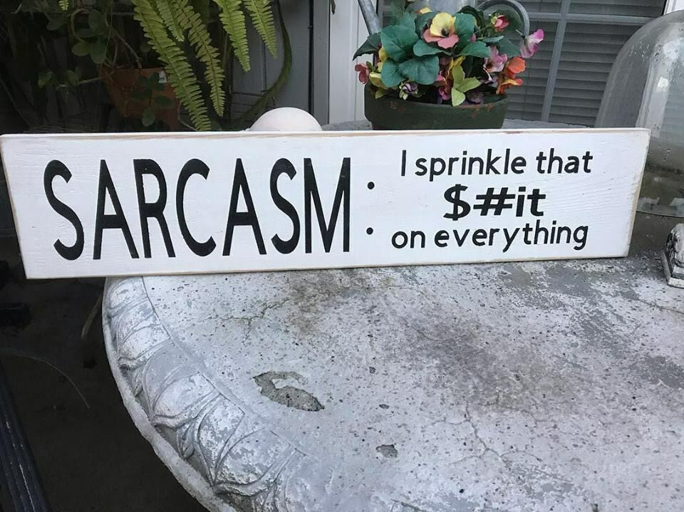 Sarcasm Wood Humor Sign